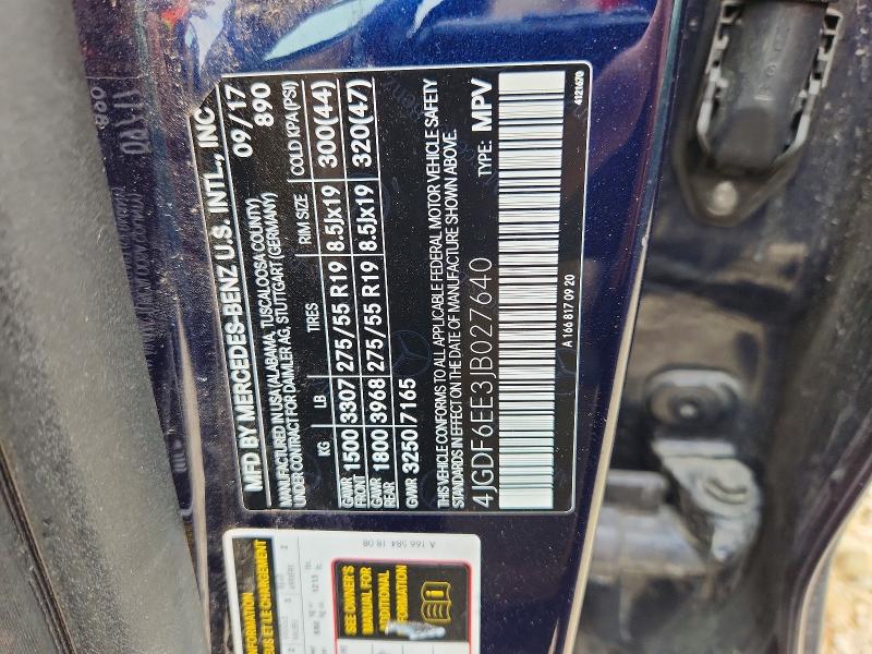 Aukcja sprzedaży 2018 Mercedes-benz Gls, vin: 4JGDF6EE3JB027640, numer aukcji: 52562306