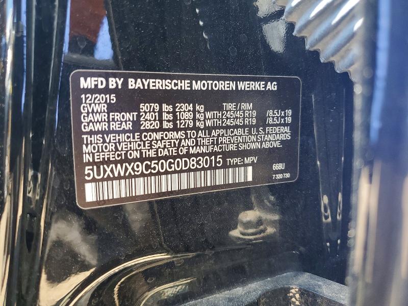 51918146 :رقم المزاد ، 5UXWX9C50G0D83015 vin ، 2016 Bmw X3 مزاد بيع