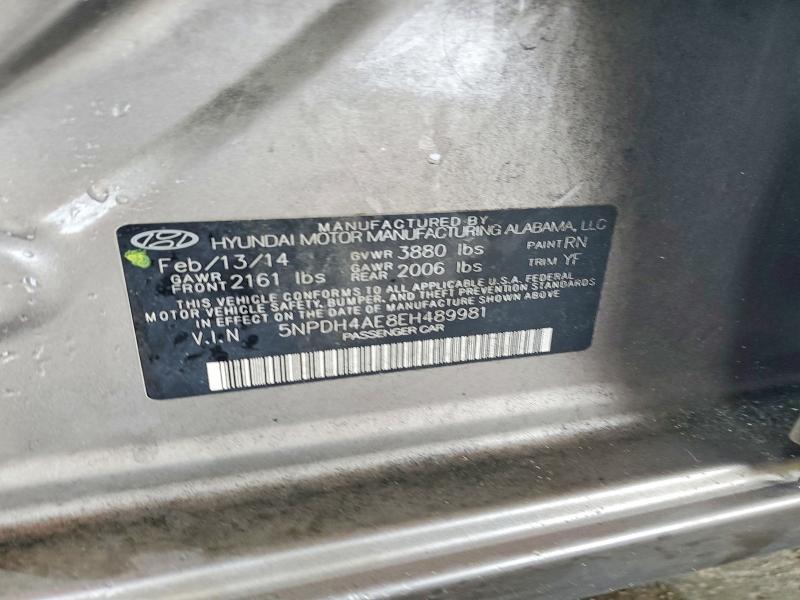 Aukcja sprzedaży 2014 Hyundai Elantra, vin: 5NPDH4AE8EH489981, numer aukcji: 52462636