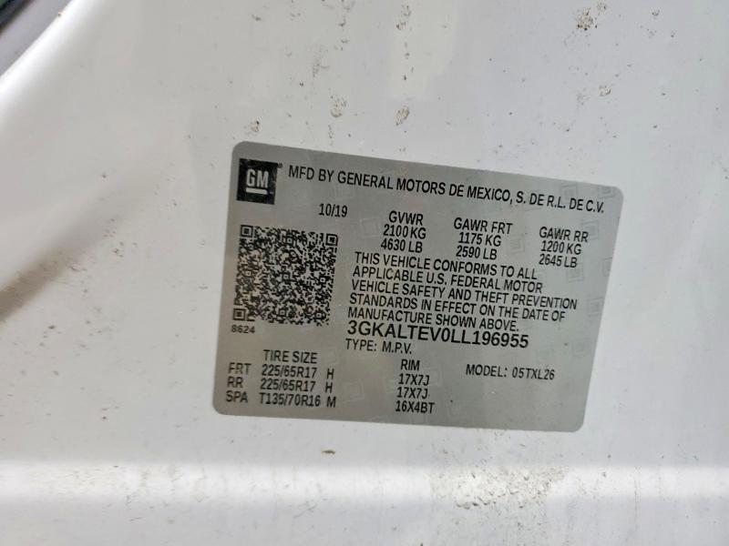 Aukcja sprzedaży 2020 Gmc Terrain, vin: 3GKALTEV0LL196955, numer aukcji: 54652726