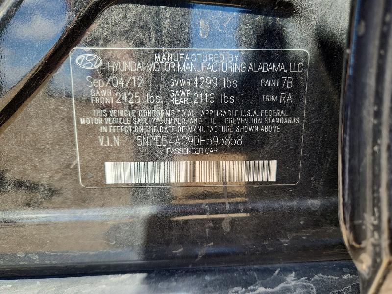 Продаж на аукціоні авто 2013 Hyundai Sonata, vin: 5NPEB4AC9DH595858, номер лоту: 54554086