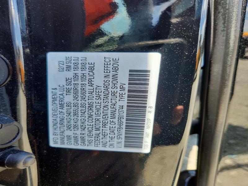 54292256 :رقم المزاد ، 5FNYF8H66PB013744 vin ، 2023 Honda Passport مزاد بيع