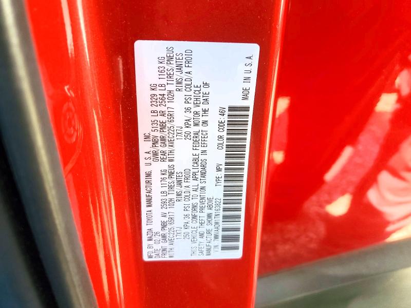 54284796 :رقم المزاد ، 7MMVAADW1TN163822 vin ، 2026 Mazda Cx-50 مزاد بيع
