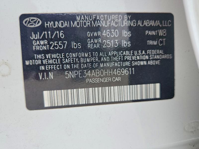 Продаж на аукціоні авто 2017 Hyundai Sonata, vin: 5NPE34AB0HH469611, номер лоту: 53464096