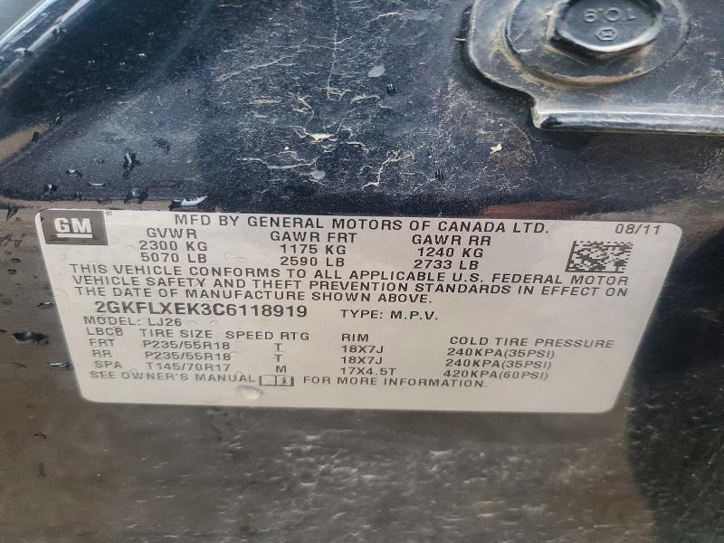 2012 Gmc Terrain მანქანა იყიდება აუქციონზე, vin: 2GKFLXEK3C6118919, აუქციონის ნომერი: 52198986