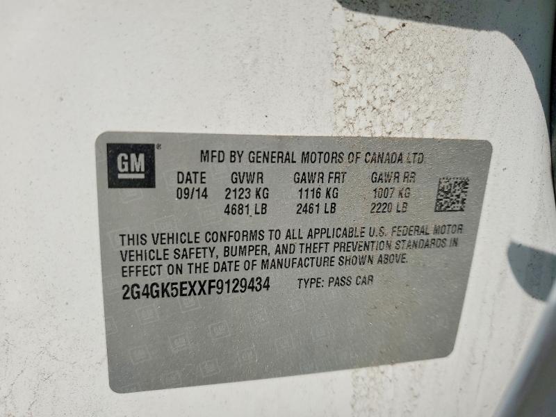 53624866 :رقم المزاد ، 2G4GK5EXXF9129434 vin ، 2015 Buick Regal مزاد بيع