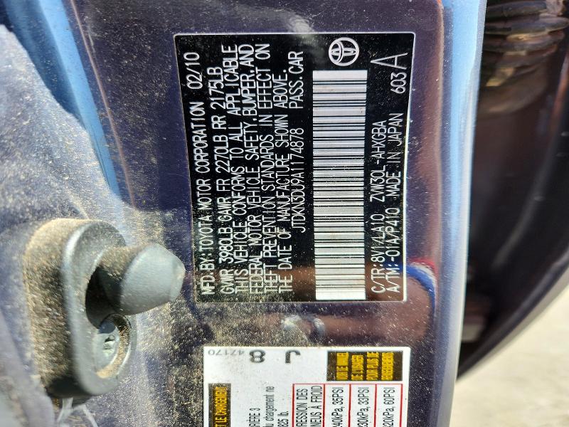 Aukcja sprzedaży 2010 Toyota Prius, vin: JTDKN3DU9A1174878, numer aukcji: 54770676