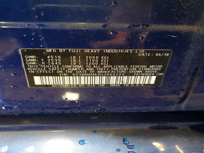 Продажа на аукционе авто 2016 Subaru Legacy, vin: 4S3BNAN64G3060224, номер лота: 53181596