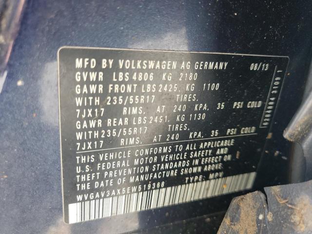 Aukcja sprzedaży 2014 Volkswagen Tiguan, vin: WVGAV3AX5EW519368, numer aukcji: 52771386