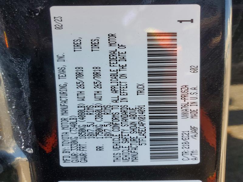 54131306 :رقم المزاد ، 5TFLA5EC4PX014091 vin ، 2023 Toyota Tundra مزاد بيع