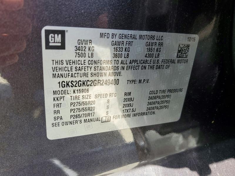 Продажа на аукционе авто 2016 Gmc Yukon Xl, vin: 1GKS2GKC2GR249400, номер лота: 54530766