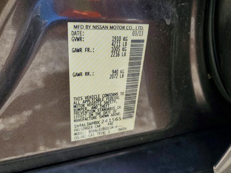 Aukcja sprzedaży 2013 Nissan Altima, vin: 1N4AL3AP8DC241565, numer aukcji: 53258966