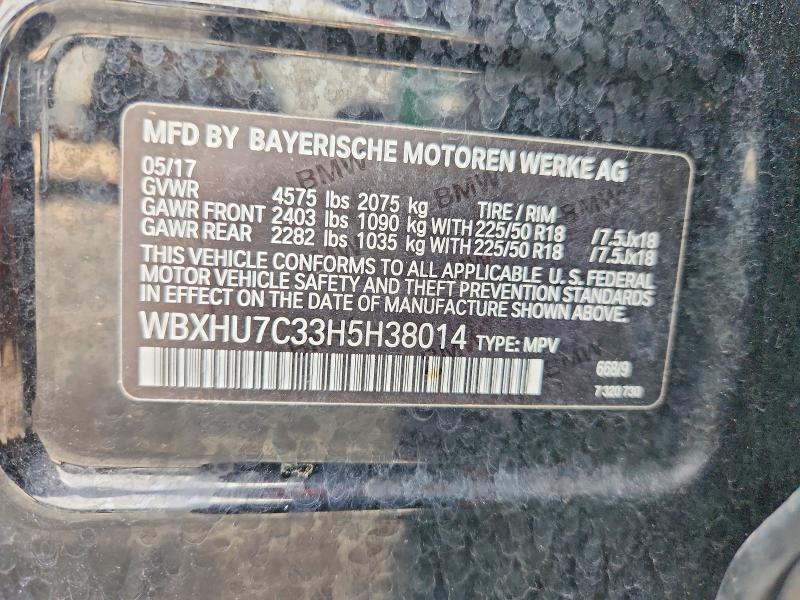 Aukcja sprzedaży 2017 Bmw X1, vin: WBXHU7C33H5H38014, numer aukcji: 53571236