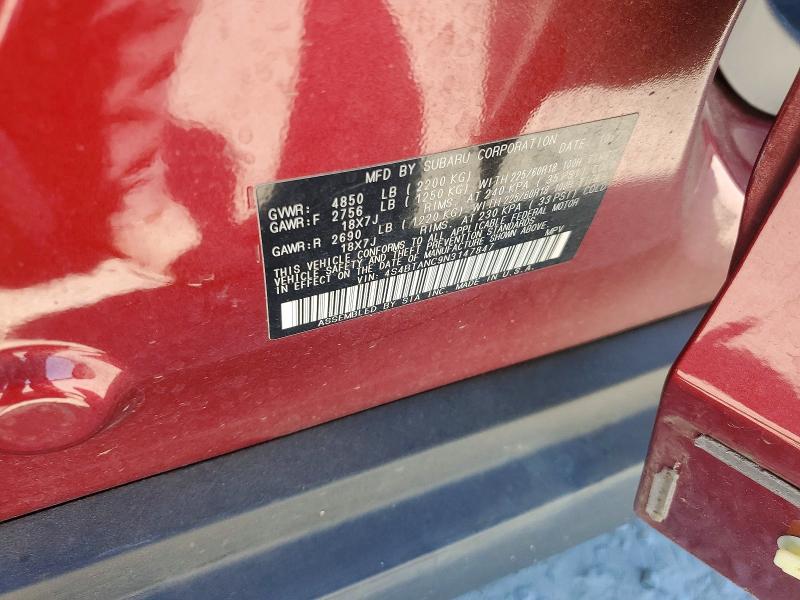 Aukcja sprzedaży 2022 Subaru Outback, vin: 4S4BTANC9N3147847, numer aukcji: 54278616