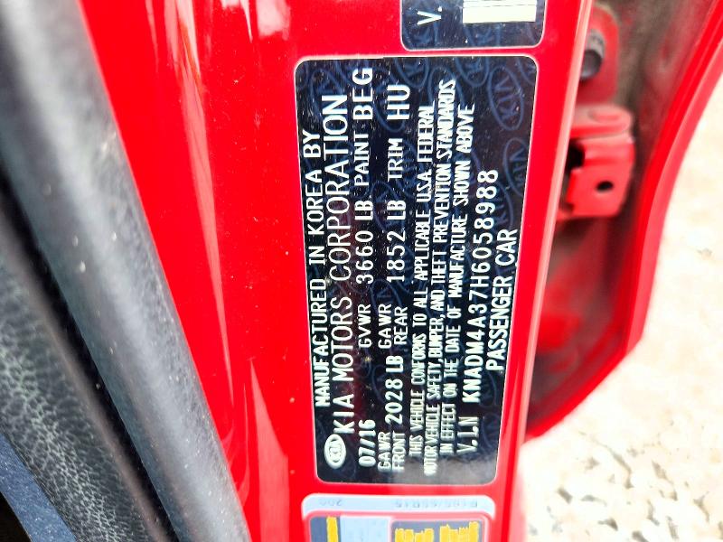 Aukcja sprzedaży 2017 Kia Rio, vin: KNADM4A37H6058988, numer aukcji: 55385276