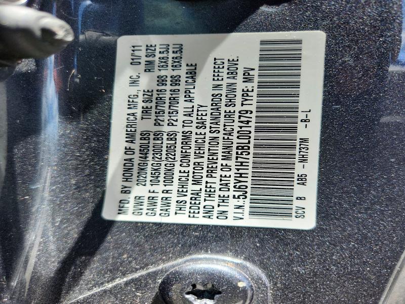 Продаж на аукціоні авто 2011 Honda Element, vin: 5J6YH1H75BL001479, номер лоту: 53918916