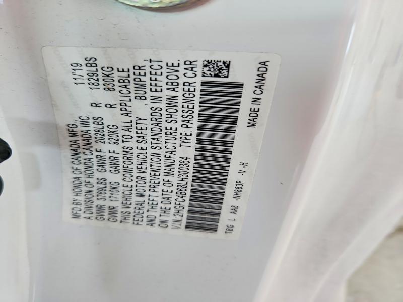 Продажа на аукционе авто 2020 Honda Civic, vin: 2HGFC4B68LH300364, номер лота: 54879816