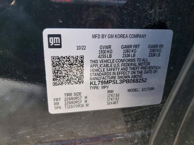2023 Chevrolet Trailblazer მანქანა იყიდება აუქციონზე, vin: KL79MPSL3PB068252, აუქციონის ნომერი: 54140576