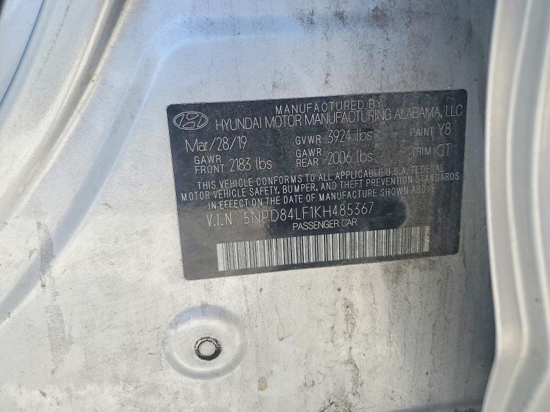 Продаж на аукціоні авто 2019 Hyundai Elantra, vin: 5NPD84LF1KH485367, номер лоту: 54910876