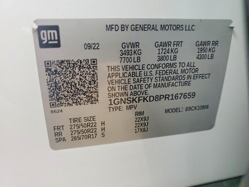 Продажа на аукционе авто 2023 Chevrolet Suburban, vin: 1GNSKFKD8PR167659, номер лота: 54733586
