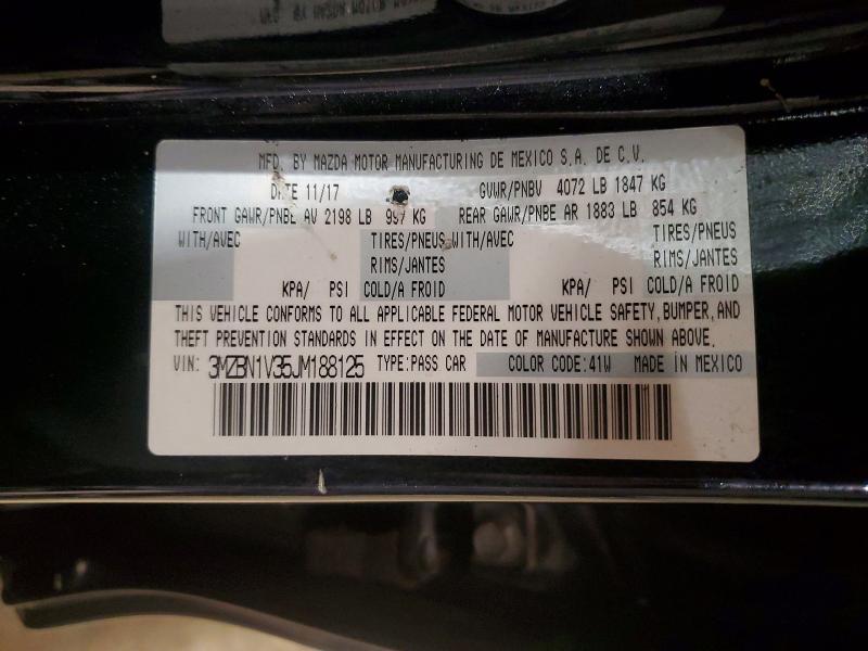 54855836 :رقم المزاد ، 3MZBN1V35JM188125 vin ، 2018 Mazda 3 مزاد بيع