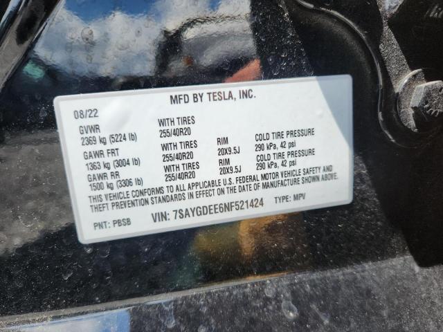 Aukcja sprzedaży 2022 Tesla Model Y, vin: 7SAYGDEE6NF521424, numer aukcji: 54319186
