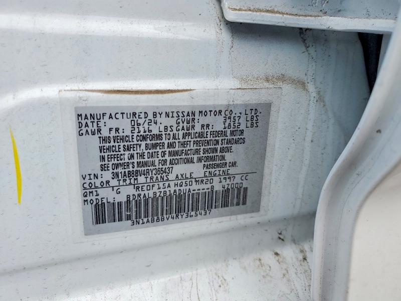 2024 Nissan Sentra მანქანა იყიდება აუქციონზე, vin: 3N1AB8BV4RY365437, აუქციონის ნომერი: 53579346