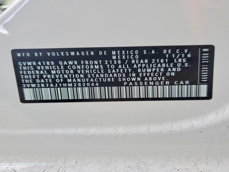 55222936 :رقم المزاد ، 3VW2B7AJ1HM282044 vin ، 2017 Volkswagen Jetta مزاد بيع