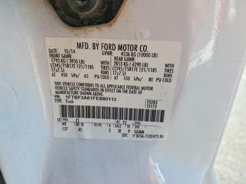 Aukcja sprzedaży 2015 Ford F350, vin: 1FTBF3A61FEB80113, numer aukcji: 54368736