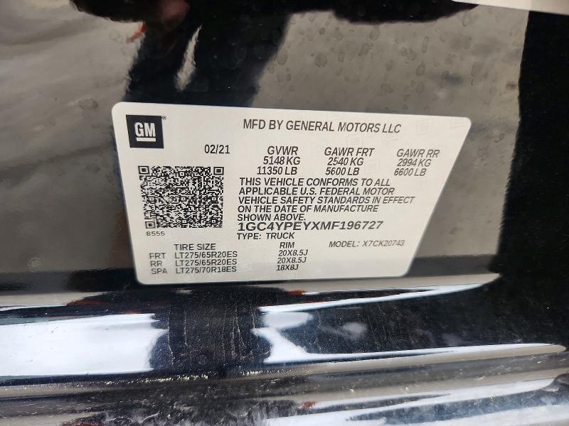 Продажа на аукционе авто 2021 Chevrolet Silverado, vin: 1GC4YPEYXMF196727, номер лота: 51695346