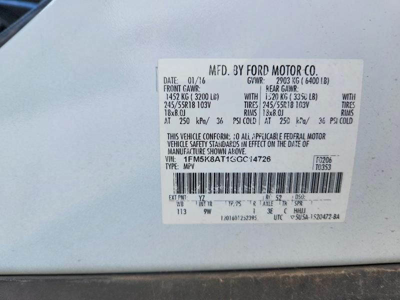 Продажа на аукционе авто 2016 Ford Explorer, vin: 1FM5K8AT1GGC14726, номер лота: 54703696