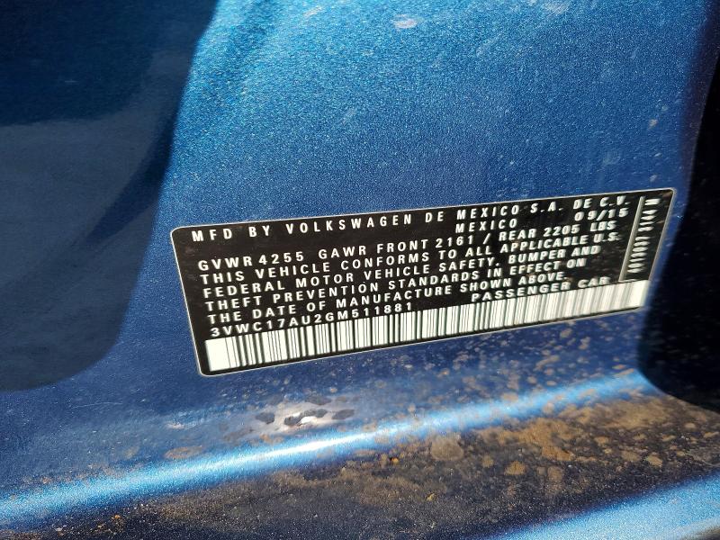 Aukcja sprzedaży 2016 Volkswagen Golf Sportwagen, vin: 3VWC17AU2GM511881, numer aukcji: 51059086