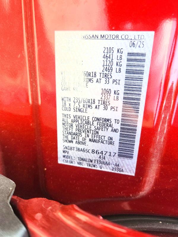 Продажа на аукционе авто 2025 Nissan Rogue, vin: 5N1BT3BA6SC864717, номер лота: 53788546