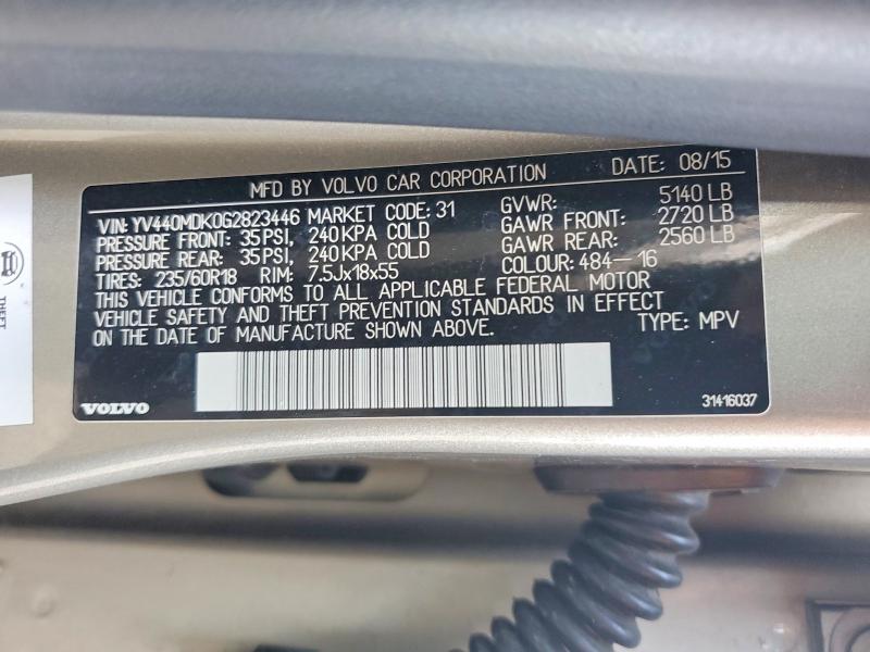 Aukcja sprzedaży 2016 Volvo Xc60, vin: YV440MDK0G2823446, numer aukcji: 55012866
