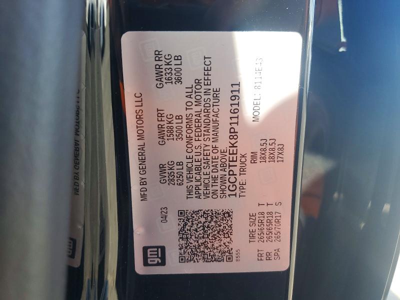 Aukcja sprzedaży 2023 Chevrolet Colorado, vin: 1GCPTEEK8P1161911, numer aukcji: 54318076