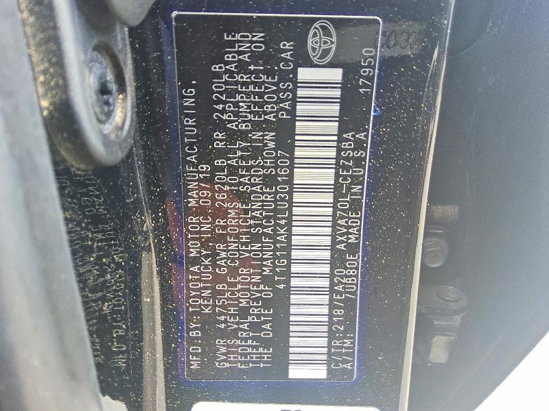 Aukcja sprzedaży 2020 Toyota Camry, vin: 4T1G11AK4LU301607, numer aukcji: 53286366