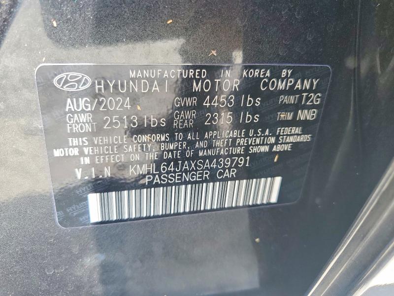 53238266 :رقم المزاد ، KMHL64JAXSA439791 vin ، 2025 Hyundai Sonata مزاد بيع