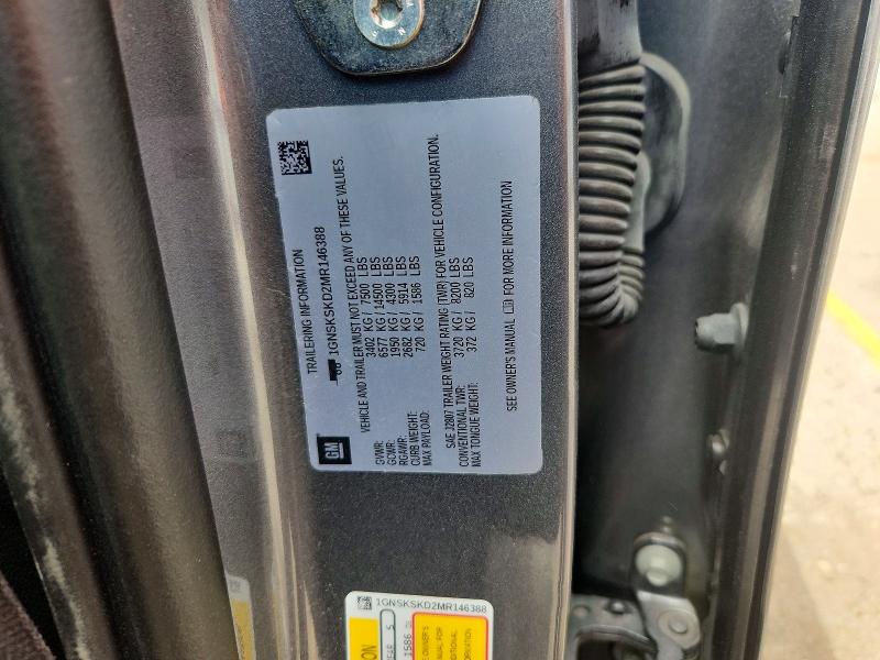 Продажа на аукционе авто 2021 Chevrolet Tahoe, vin: 1GNSKSKD2MR146388, номер лота: 53746956