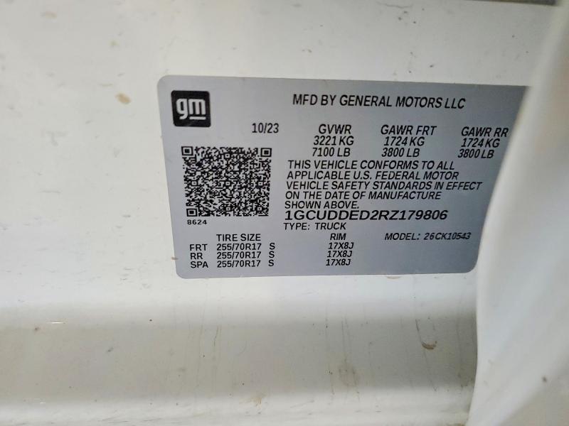 Продаж на аукціоні авто 2024 Chevrolet Silverado, vin: 1GCUDDED2RZ179806, номер лоту: 51655176