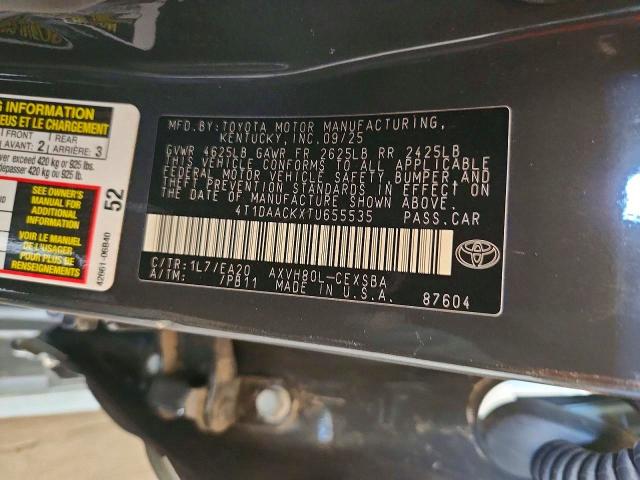 Продажа на аукционе авто 2026 Toyota Camry, vin: 4T1DAACKXTU655535, номер лота: 54394536
