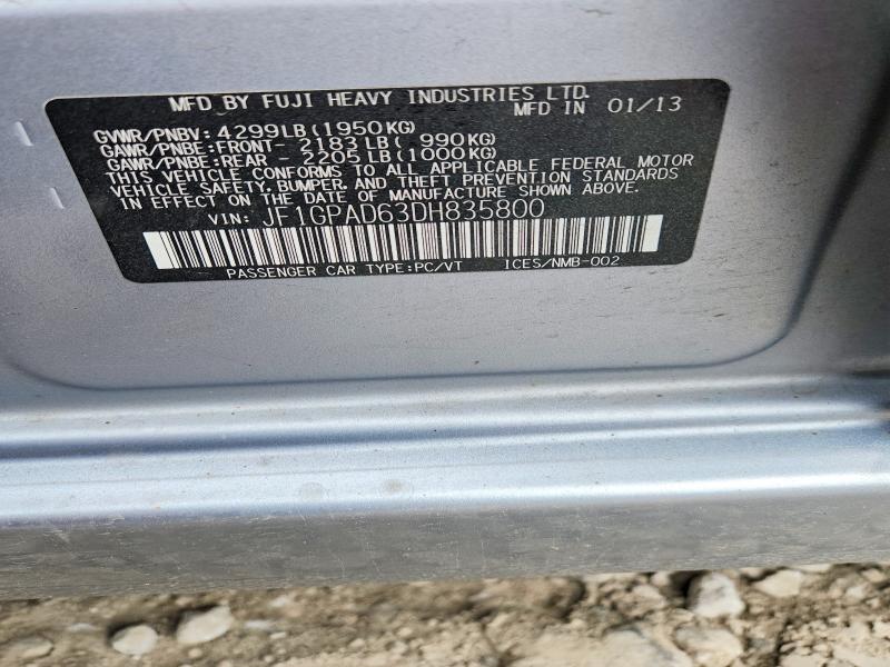 Продажа на аукционе авто 2013 Subaru Impreza, vin: JF1GPAD63DH835800, номер лота: 52032176
