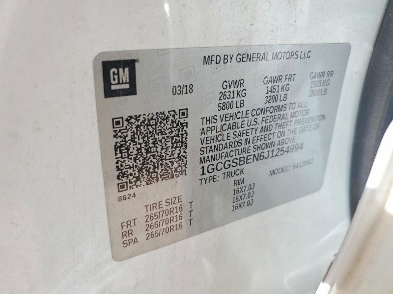 Продажа на аукционе авто 2018 Chevrolet Colorado, vin: 1GCGSBEN6J1254994, номер лота: 55007936