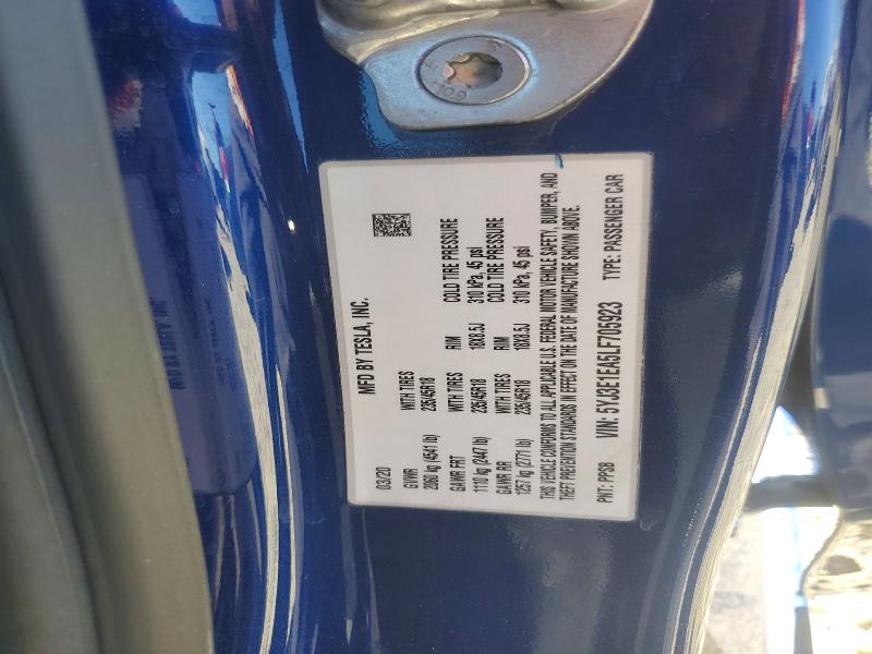 53741216 :رقم المزاد ، 5YJ3E1EA5LF705923 vin ، 2020 Tesla Model 3 مزاد بيع