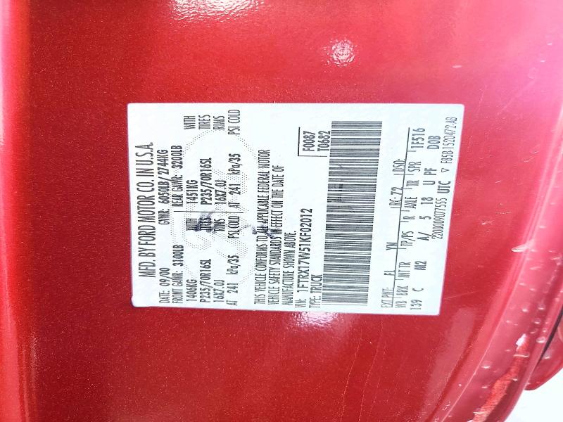 Aukcja sprzedaży 2001 Ford F150, vin: 1FTRX17W51KF02012, numer aukcji: 55388476