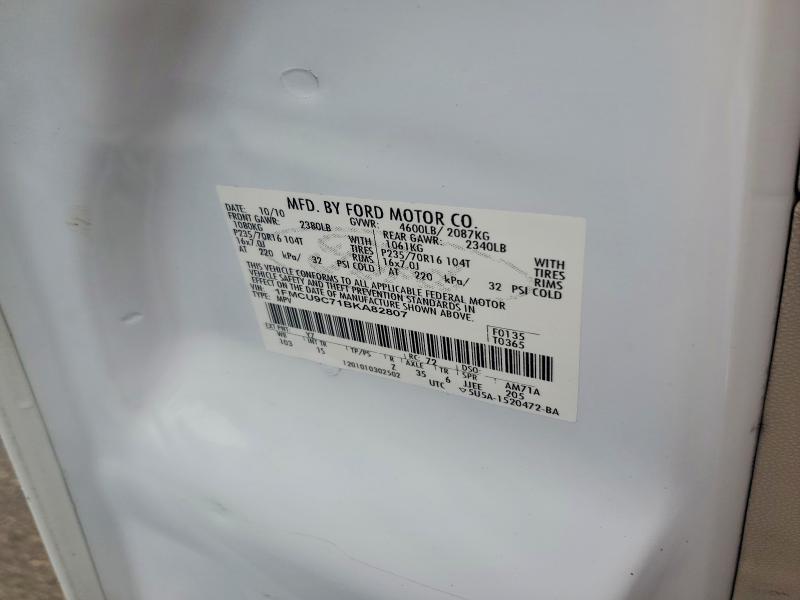 2011 Ford Escape მანქანა იყიდება აუქციონზე, vin: 1FMCU9C71BKA82807, აუქციონის ნომერი: 55156316