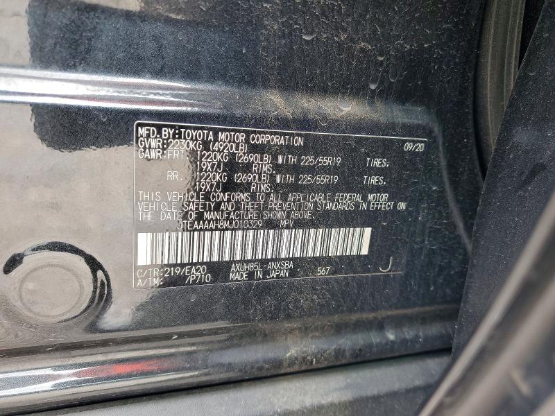 Продаж на аукціоні авто 2021 Toyota Venza, vin: JTEAAAAH8MJ010329, номер лоту: 54853016