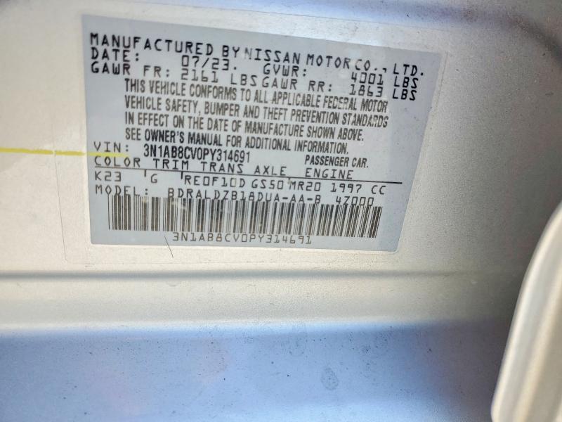 Aukcja sprzedaży 2023 Nissan Sentra, vin: 3N1AB8CV0PY314691, numer aukcji: 54228376