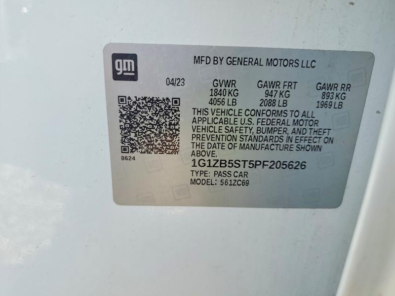 Продаж на аукціоні авто 2023 Chevrolet Malibu, vin: 1G1ZB5ST5PF205626, номер лоту: 54100966