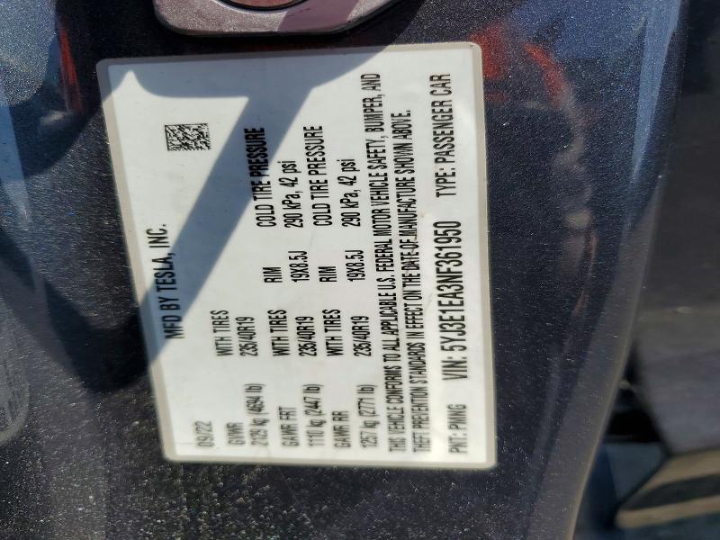 Продаж на аукціоні авто 2022 Tesla Model 3, vin: 5YJ3E1EA3NF361950, номер лоту: 53731686