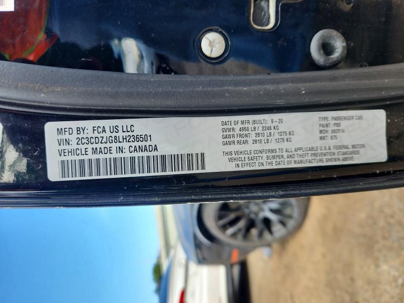 Продажа на аукционе авто 2020 Dodge Challenger, vin: 2C3CDZJG8LH236501, номер лота: 52874446